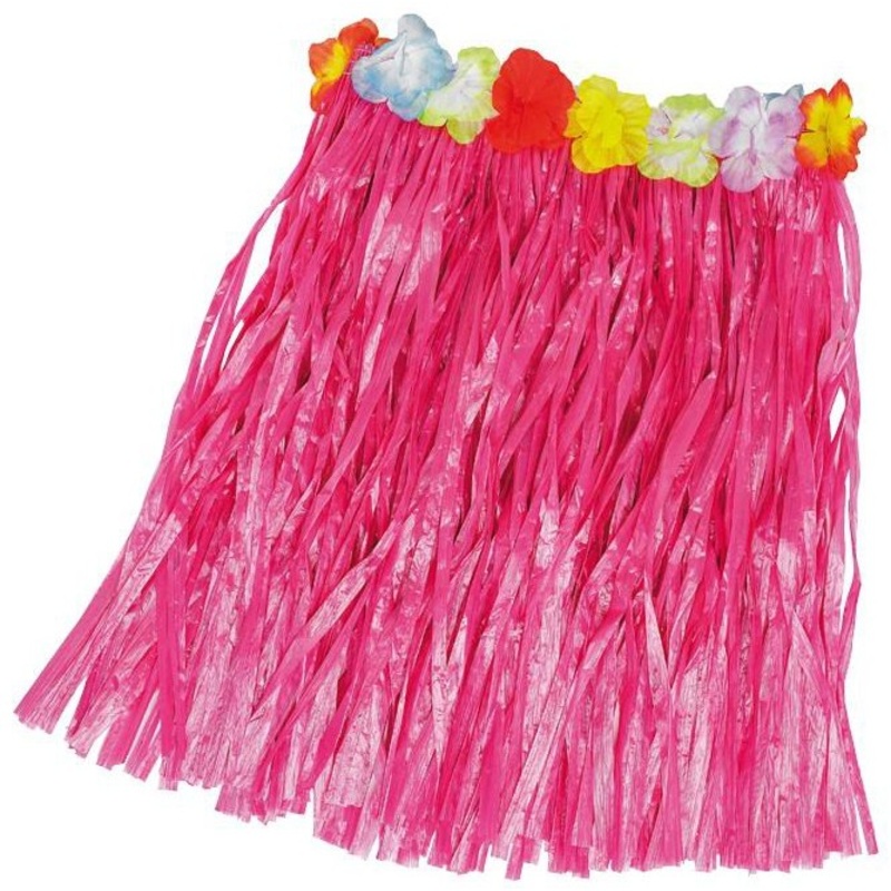 Hawaiian Likiki bast skirt in pink 50cm
