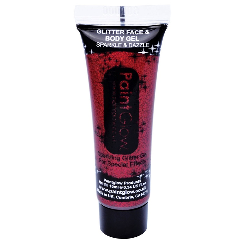 Red Glittering Face And Body Gel 10ml