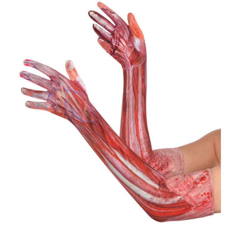 Bloody tendons and veins gloves