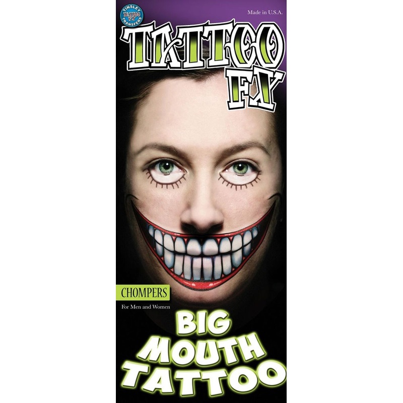 Crazy facial Halloween tattoo