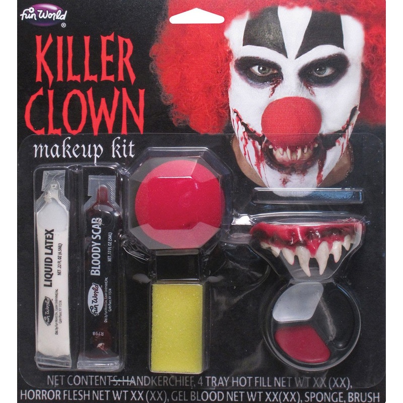Horror clown make-up set with teeth