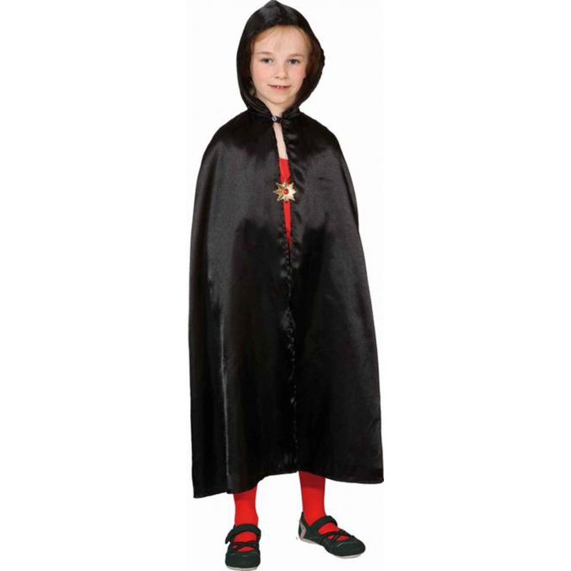 Black satin cape for children