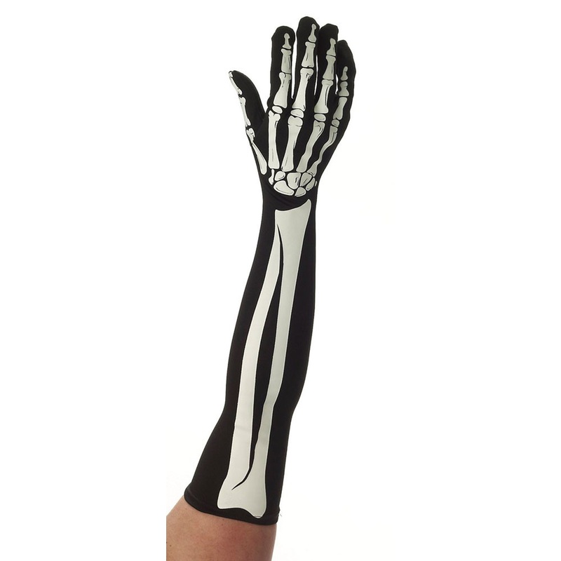Bone gloves extra long Spooky