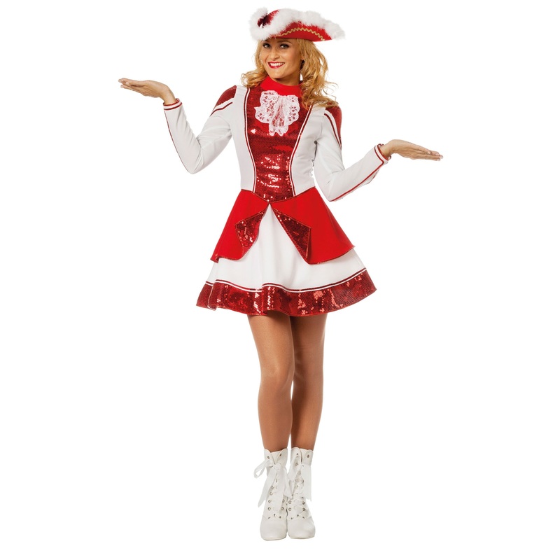 Funkenmariechen sequin dress red and white 36
