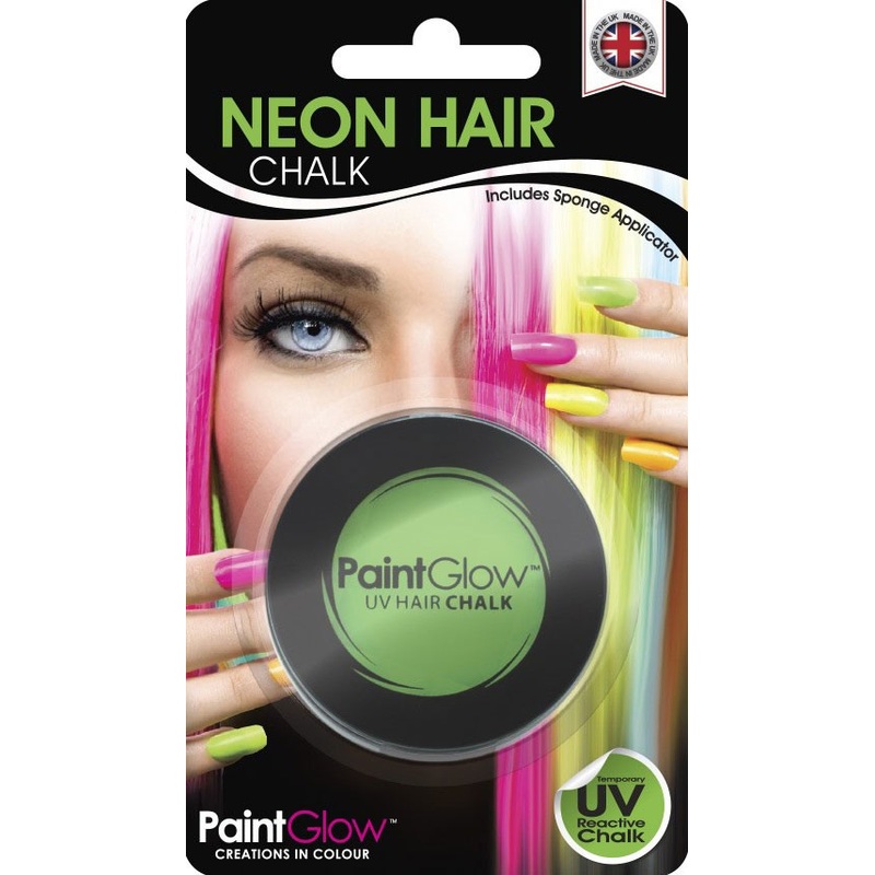 Neon-green UV hair chalk