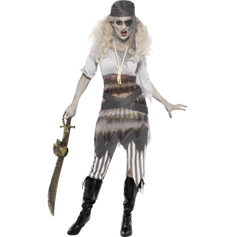 Pirate costume women pirate bride undead Halloween S