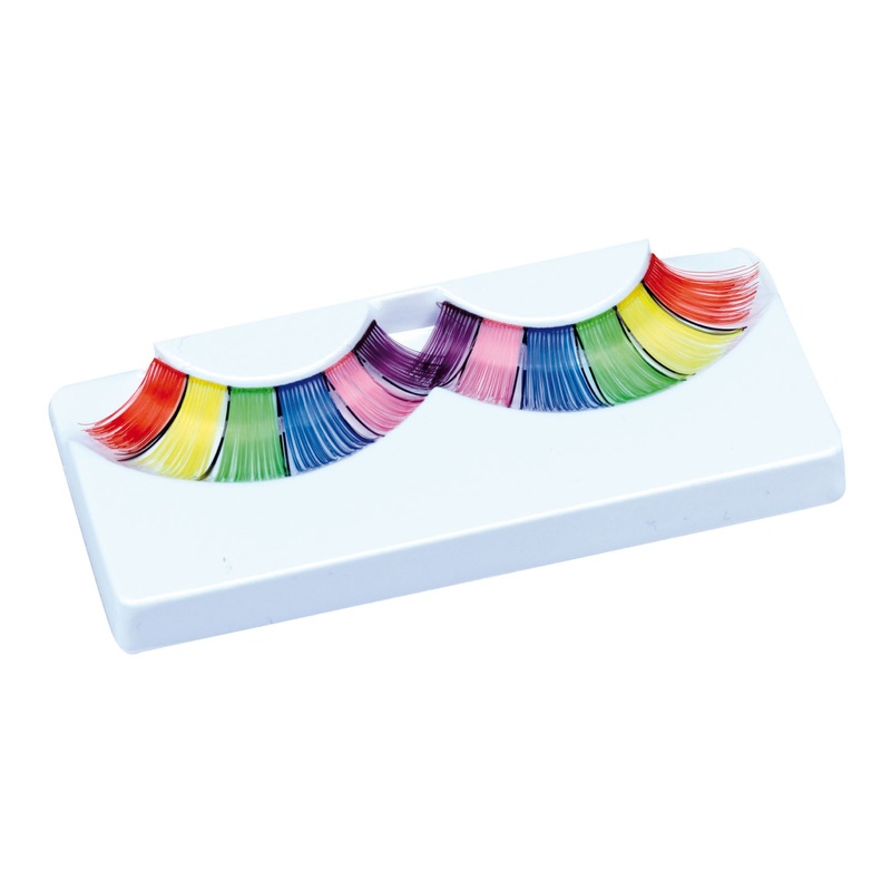 Colorful rainbow hippie eyelashes