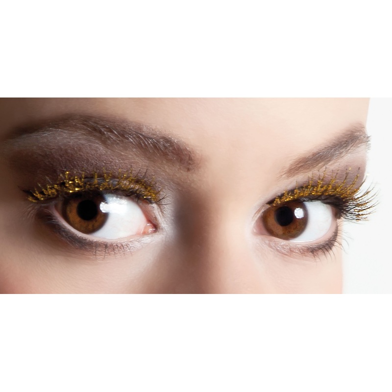 Golden glitter eyelashes