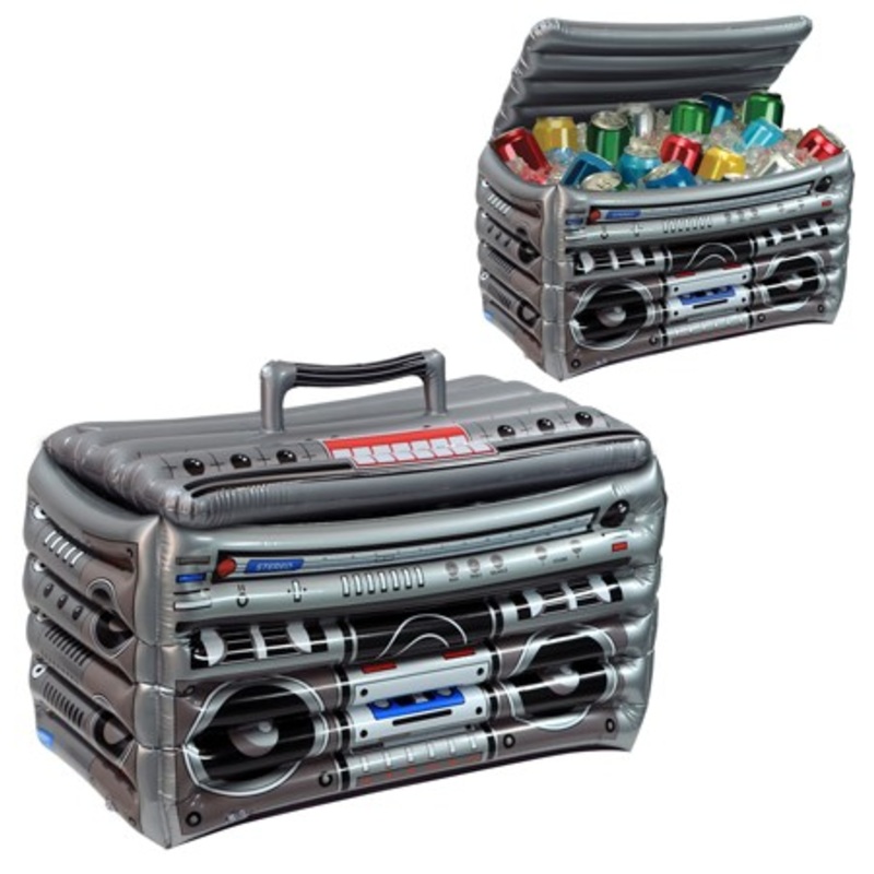 Inflatable cassette recorder beverage cooler