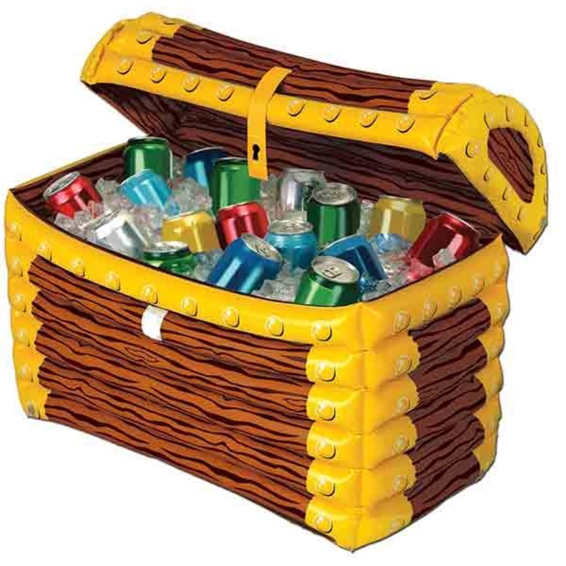 Inflatable treasure chest beverage cooler 61 x 42cm