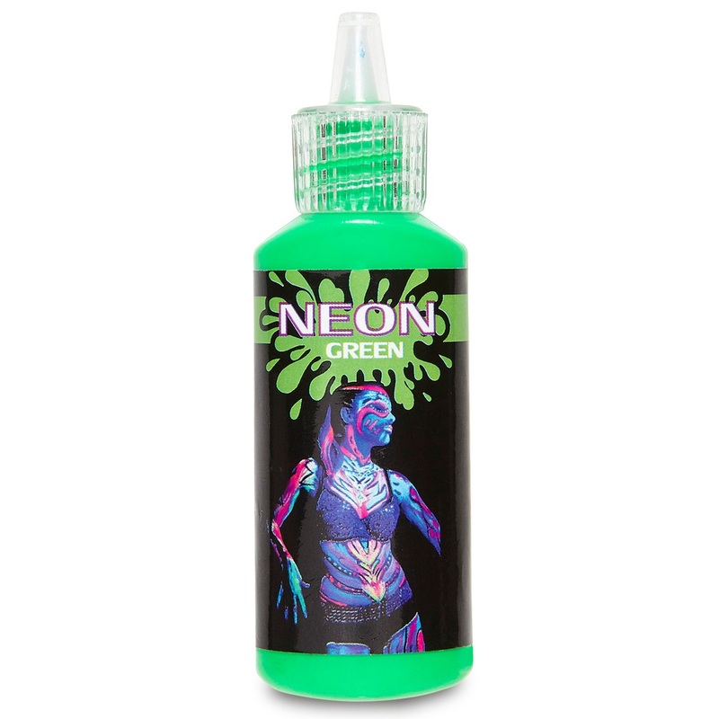 Neon green black light makeup