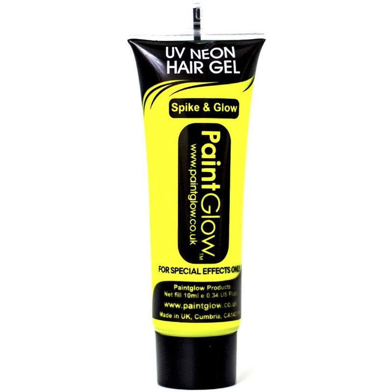 Neon yellow UV hair gel