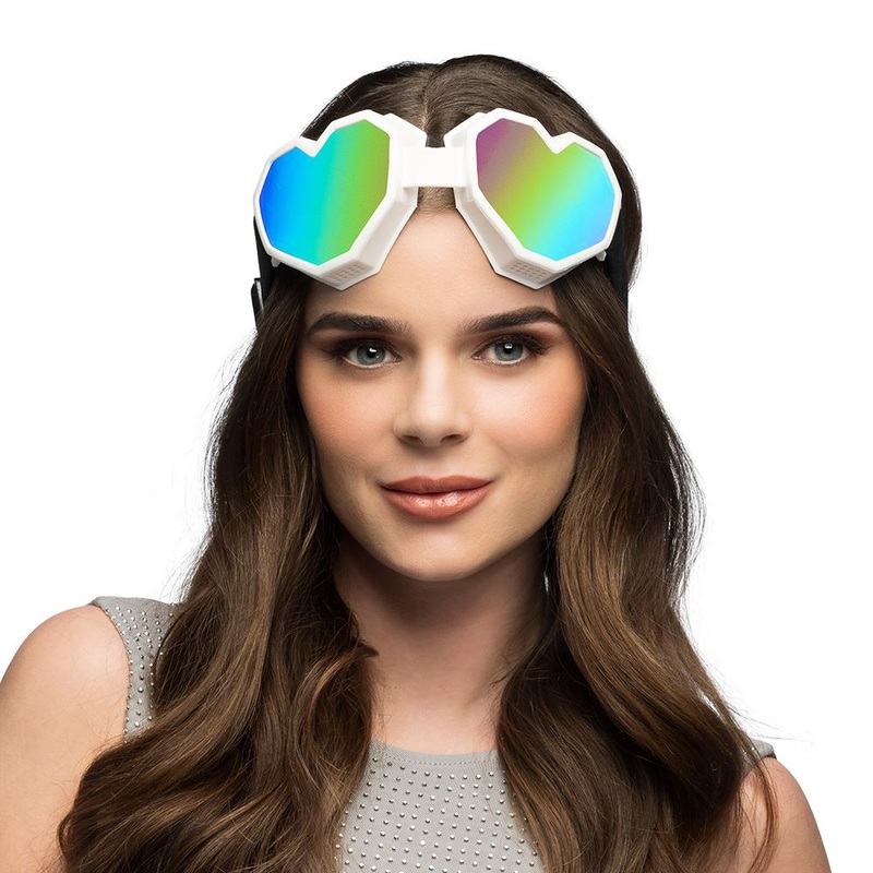 Party Glasses Heartbeat in White