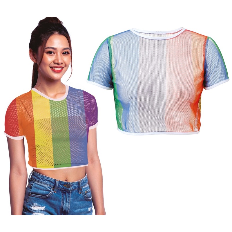 Rainbow Mesh Shirt for Women 38-40