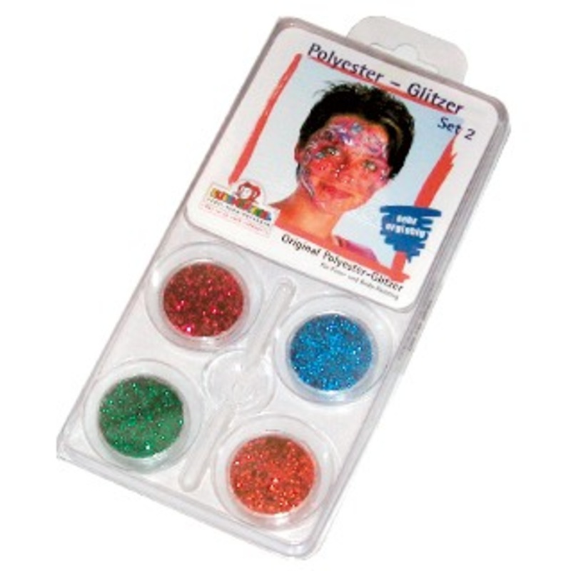 Scattered glitter motif set orange-green-red-blue