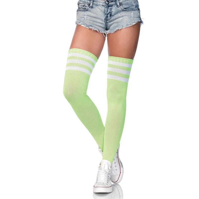 Sport overknees in green and white