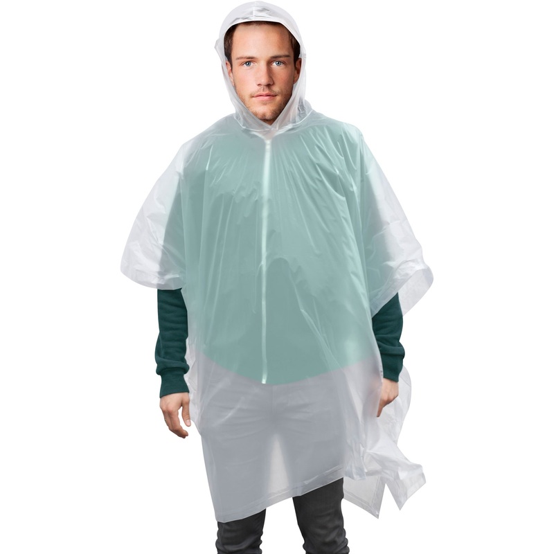 Transparent rain poncho