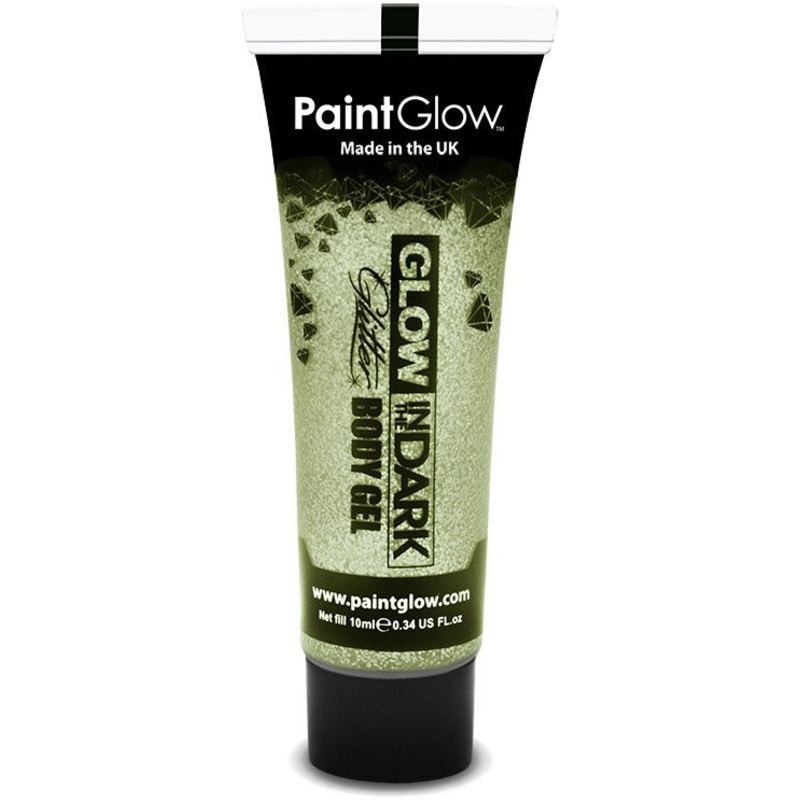 White glitter face and body gel Glow In The Dark