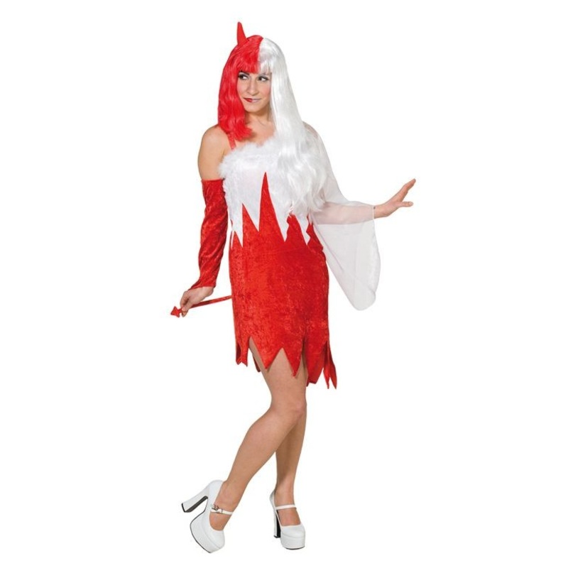 Angel devil costume women devilish love evil red white 36