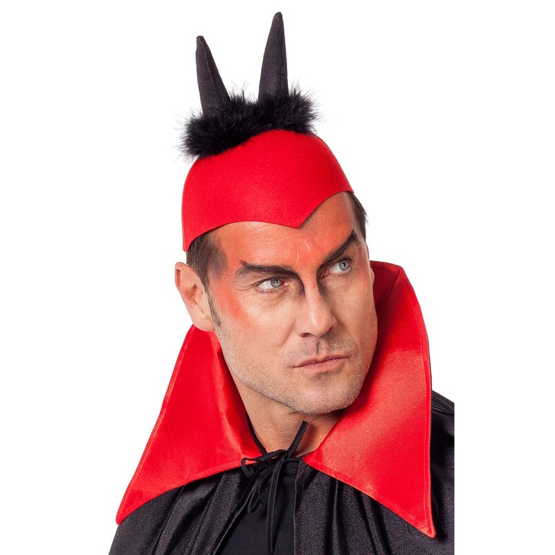 Black devil cap with horns