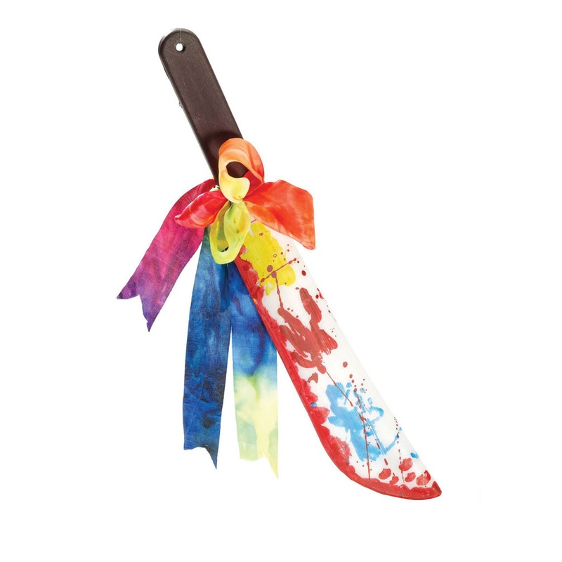 Colorful horror clown machete