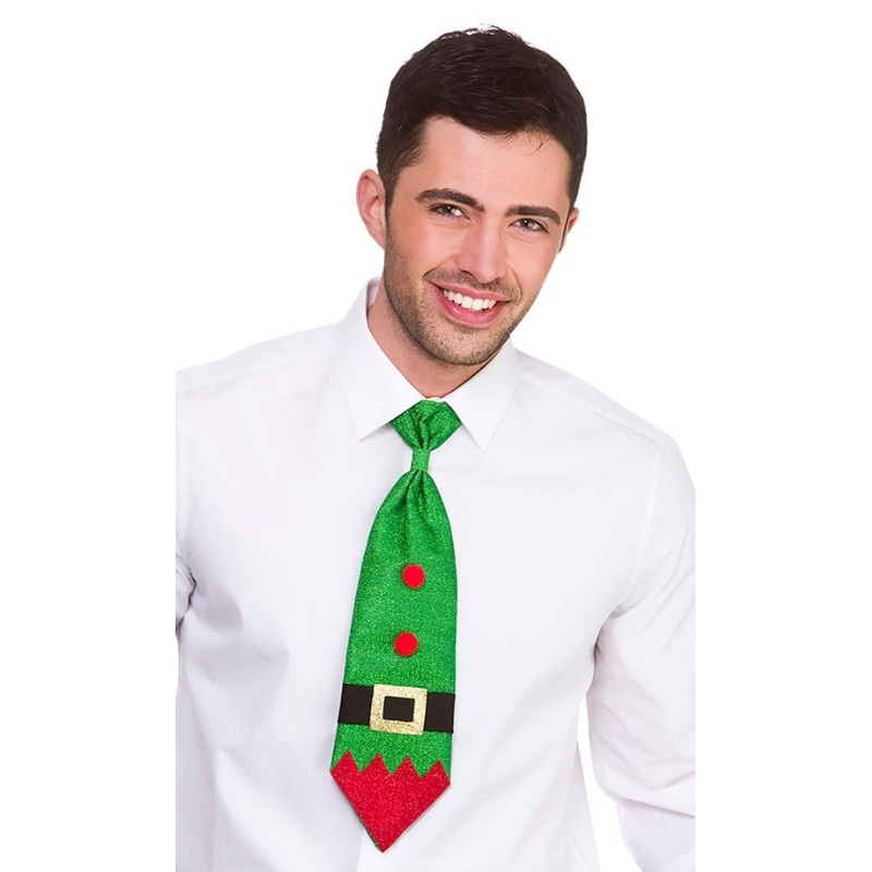 Glittering Christmas elf tie for men