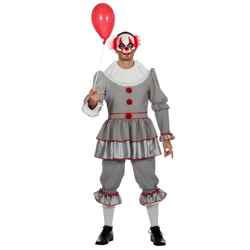 Murderous horror clown mens costume 48