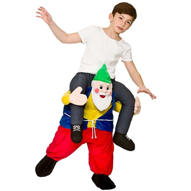 Piggyback on dwarf kid costume