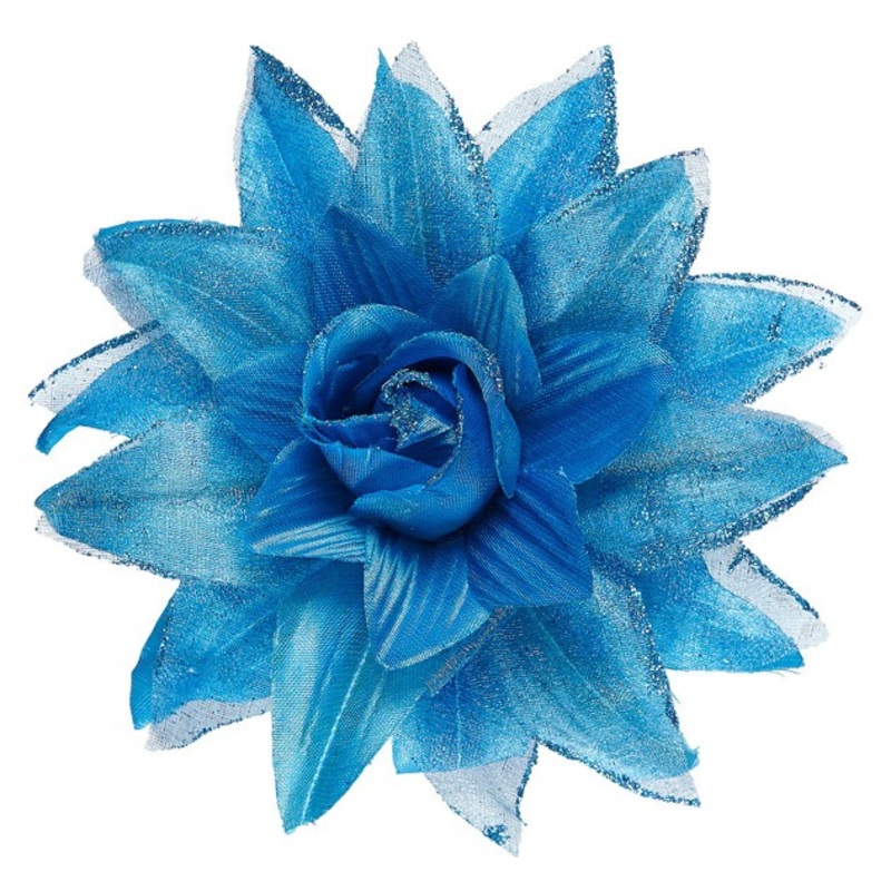 Blue Florence floral hair clip