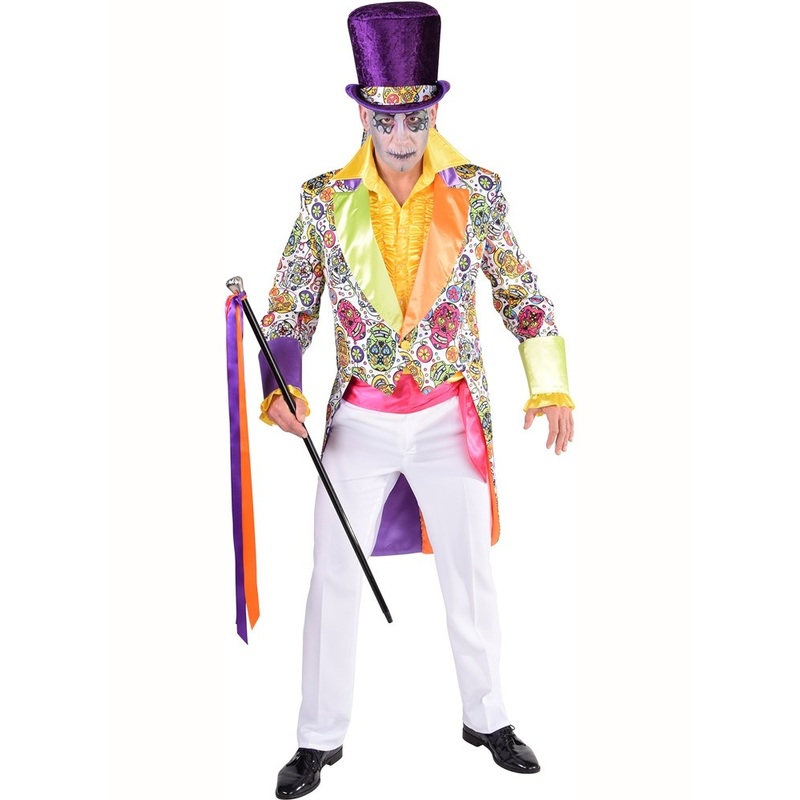 Colorful skull party scary tailcoat XS