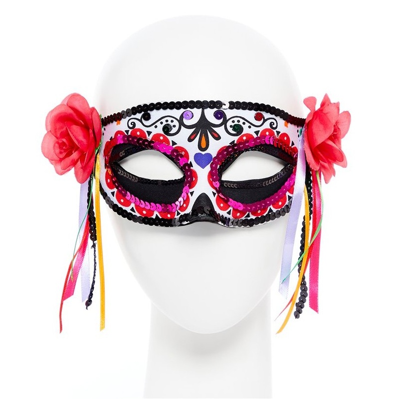 Day of the dead roses mask