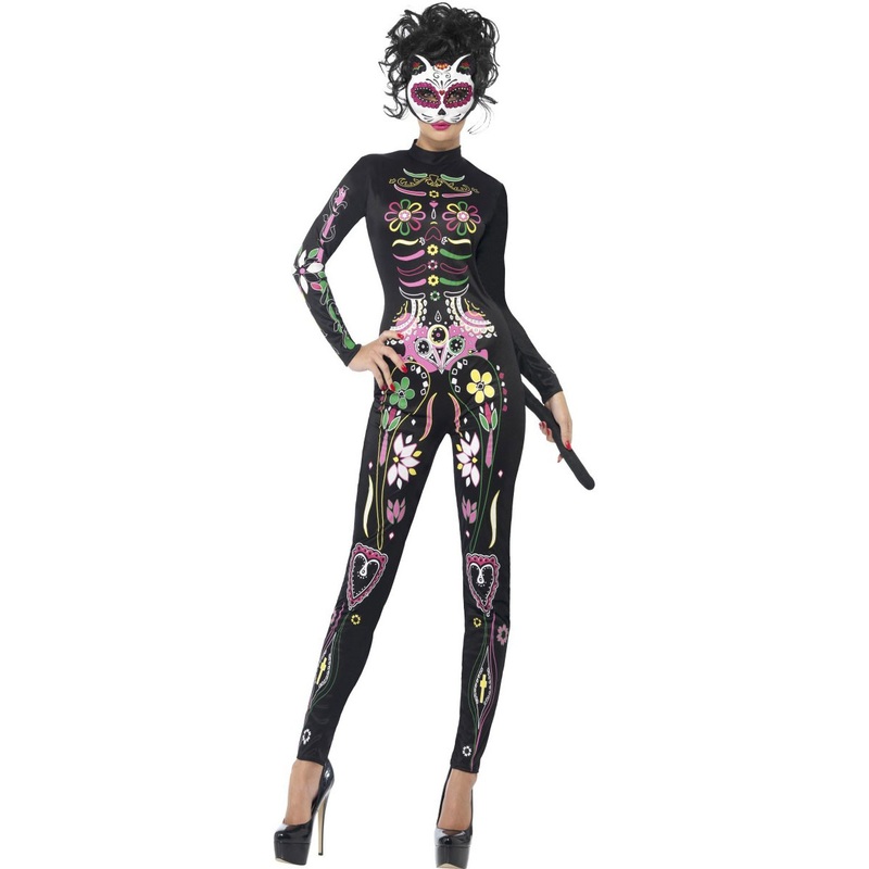 Day of the Dead Sugar Skull Cat Costume XS