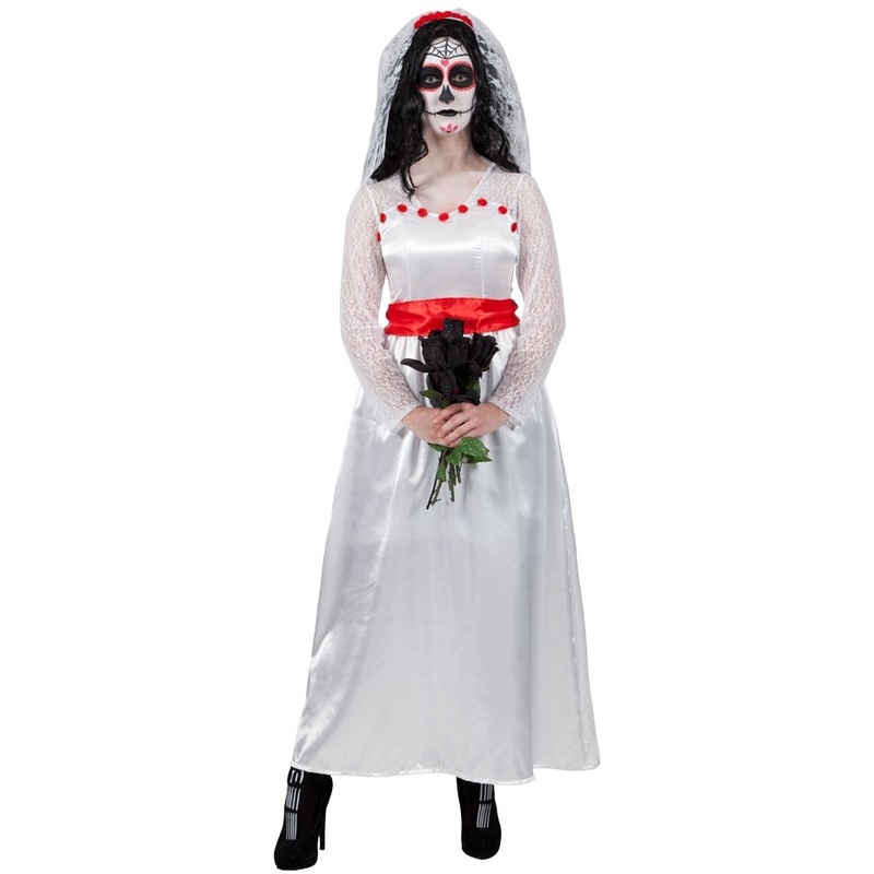 Dia de los Muertos bride costume XS