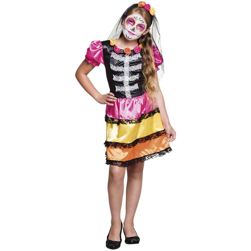 Dia De Los Muertos lace child costume