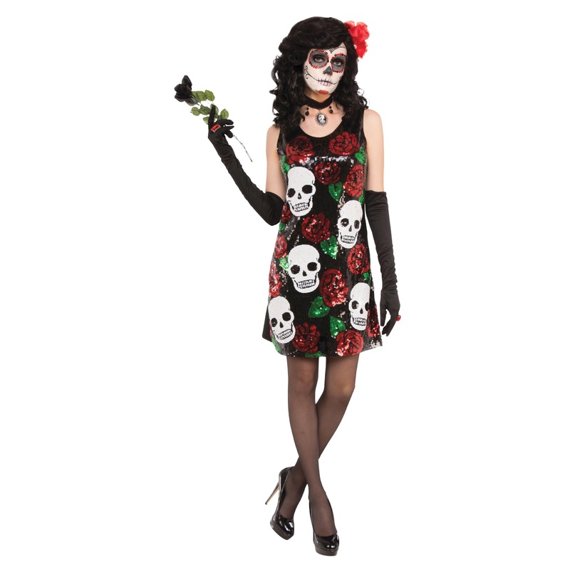 Dia De Los Muertos skull costume for women XS-S