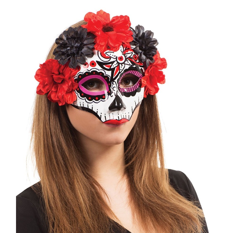 Dia De Muertos Eye Mask With Flowers