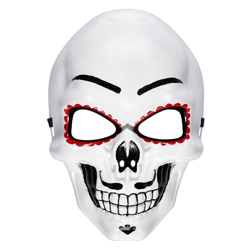 Dia de muertos skull mask in white