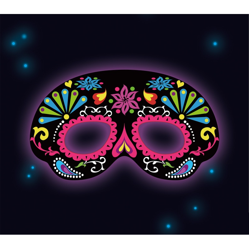 Fancy glowing skull mask black