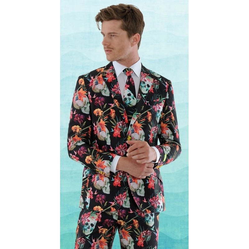 Flower skull men's suit 48