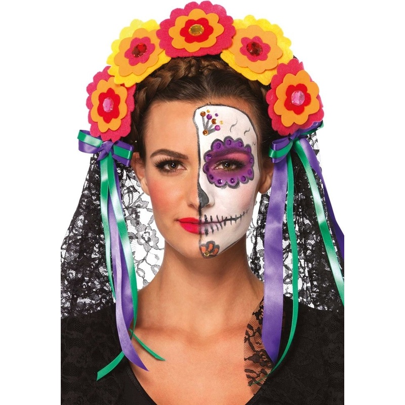 Flowery bleona veil headband