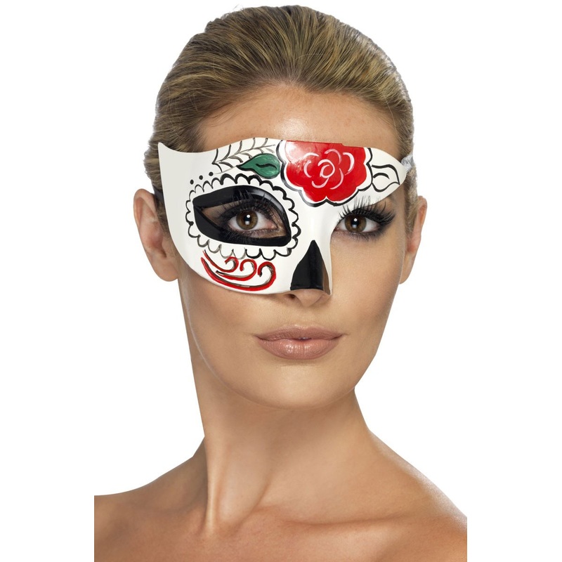 Half mask Sugarskull Day of the Dead