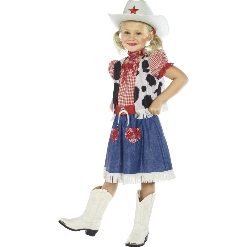 Little wild western cowgirl girl costume