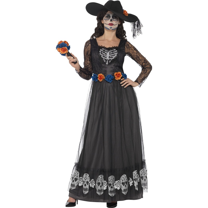 Long day of the dead dress Lorita women's costume S