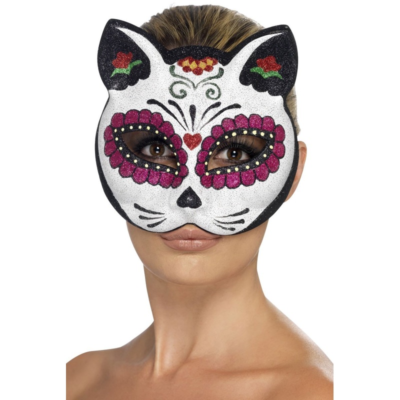 Pretty cats sugar skull mask