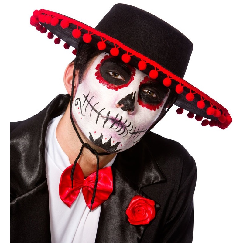 Sombrero with pompons day of the dead