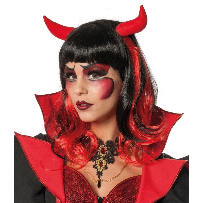 Wig with Devil Horns