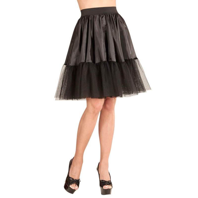 Black petticoat skirt satin and tulle