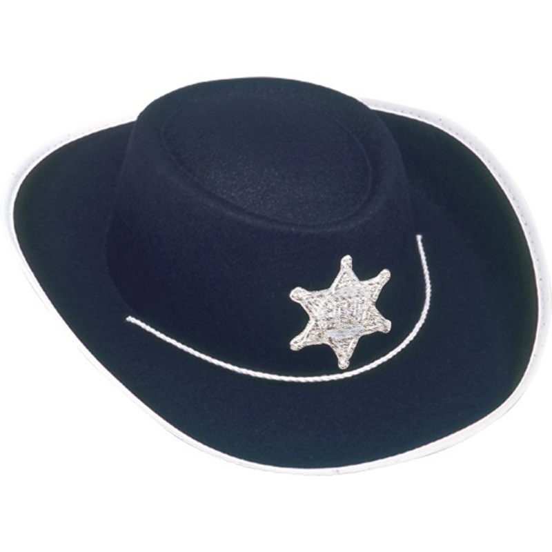Black sheriff western hat for kids