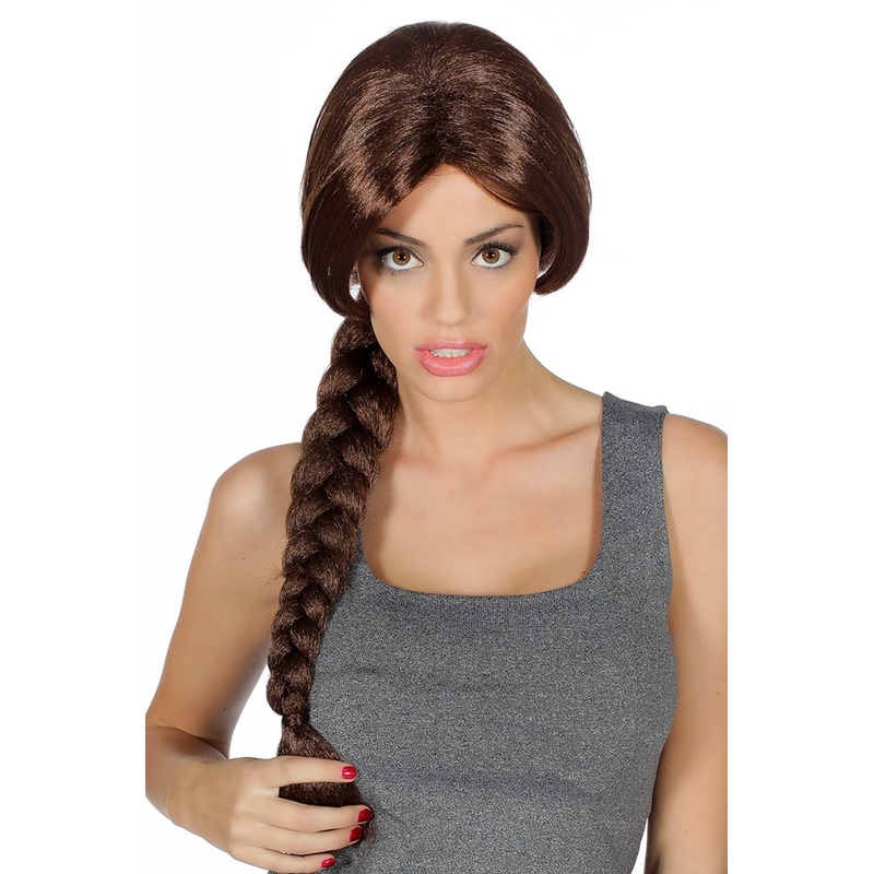 Braided plait wig brown