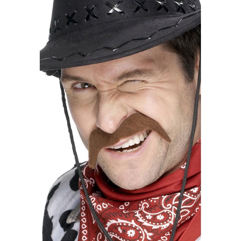Brown cowboy mustache